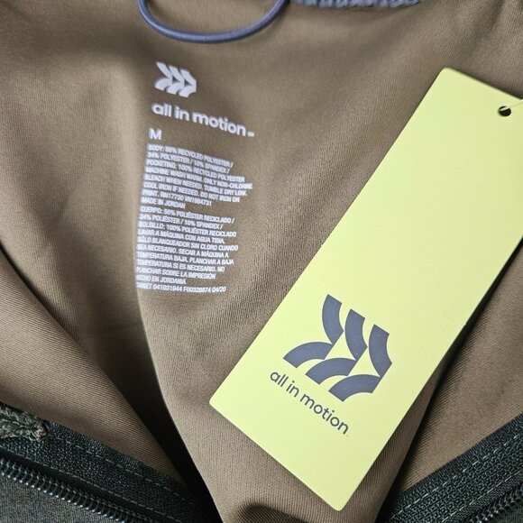 All In Motion Men's Full-Zip Hooded Jacket Size Medium Olive Green Activewear - Picture 11 of 12